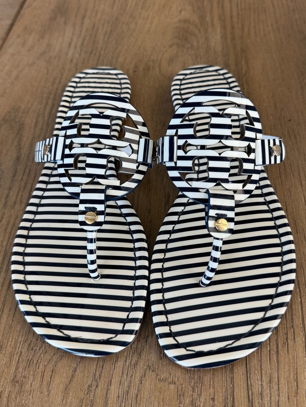 Tory Burch Miller Sandals Patent stripe